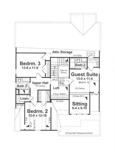 Second Floor image of ADAMS II House Plan